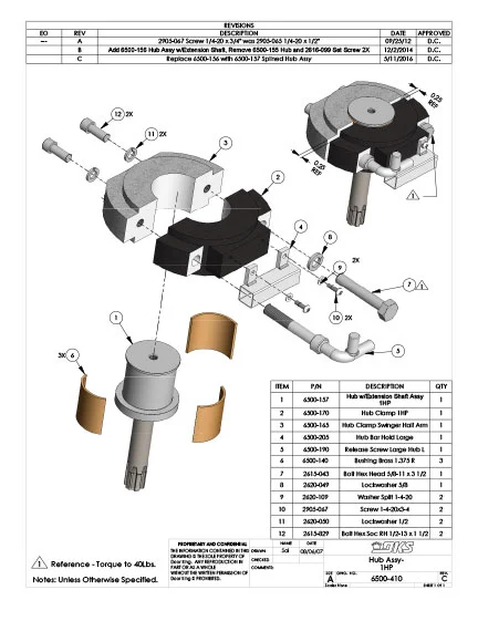 DKS Doorking 6500-410 Rev-C Hub Clamp IPB