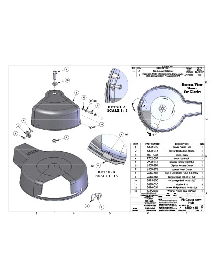 DKS Doorking 6500-440 Rev-B Cover Hub Plastic Assy IPB