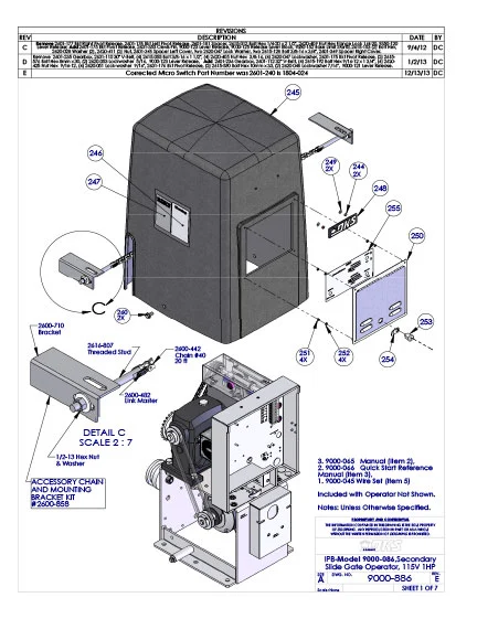 DKS Doorking 9000-086-IPB Sheet-Rev-E