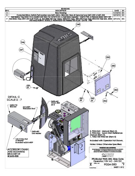 DKS Doorking 9024-380-IPB Sheet-Rev-A