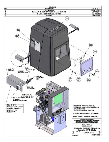 DKS Doorking 9024-381 IPB Sheet-Rev-A