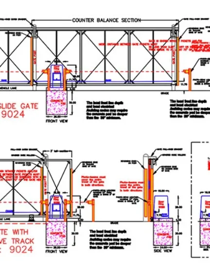 DKS Doorking 9024 Swing Gate 6 Loops Gate Operators CAD