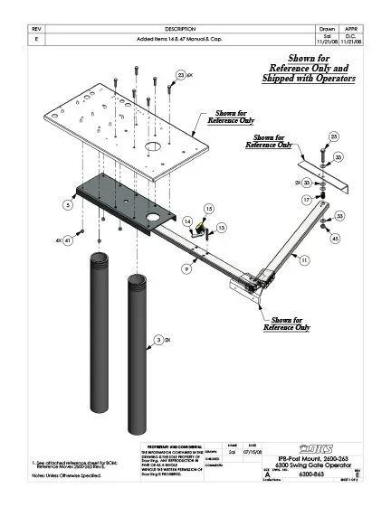 DKS Doorking IPB-2600-263-Rev-E Post Mount