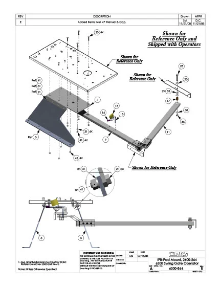 DKS Doorking IPB-2600-264-Rev-E Pad Mount