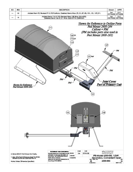 DKS Doorking IPB-6300-083-Rev-N-0-5HP Secondary Convenient Open