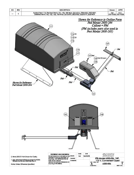 DKS Doorking IPB 6300-086-Rev-K-1HP-115V Convenient Open