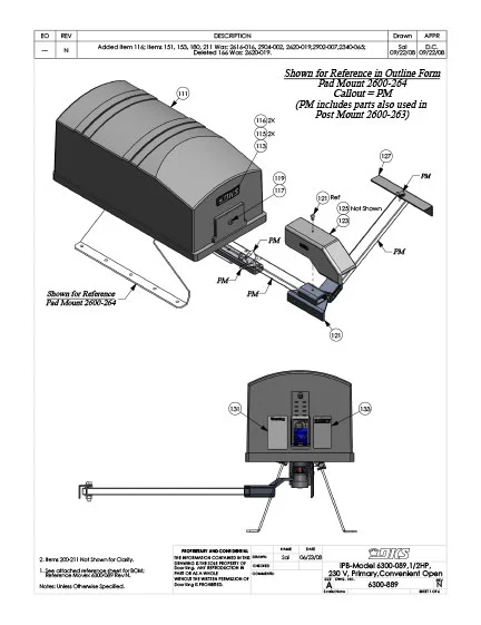 DKS Doorking IPB-6300-089-Rev-N-0-5HP-230V Convenient Open