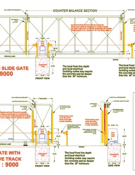 DKS Doorking Slide Gate Model 9000 with 6ft Loops