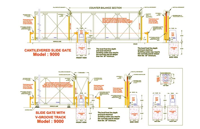 DKS Doorking Slide Gate Model 9000 with 6ft Loops