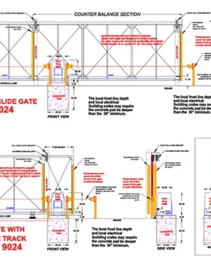 DKS Doorking Slide Gate Model 9024 with 4ft Loops