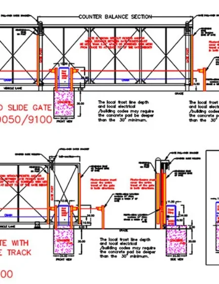 DKS Doorking Slide Gate Model 9050 & 9100 with 4ft Loops