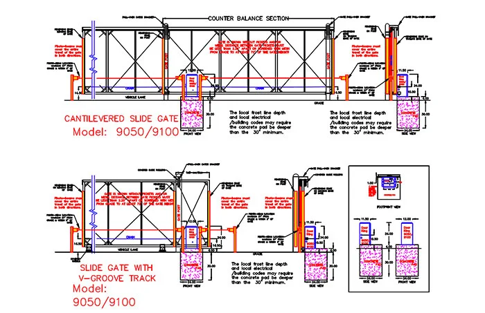 DKS Doorking Slide Gate Model 9050 & 9100 with 4ft Loops