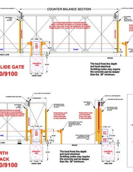 DKS Doorking Slide Gate Model 9050 & 9100 with 6ft Loops