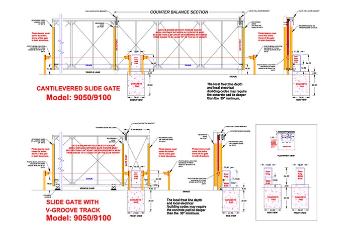 DKS Doorking Slide Gate Model 9050 & 9100 with 6ft Loops