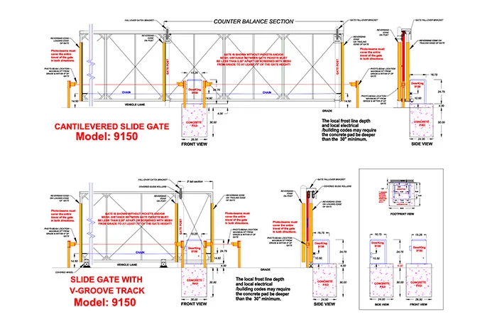 DKS Doorking Slide Gate Model 9150 with 4ft Loops