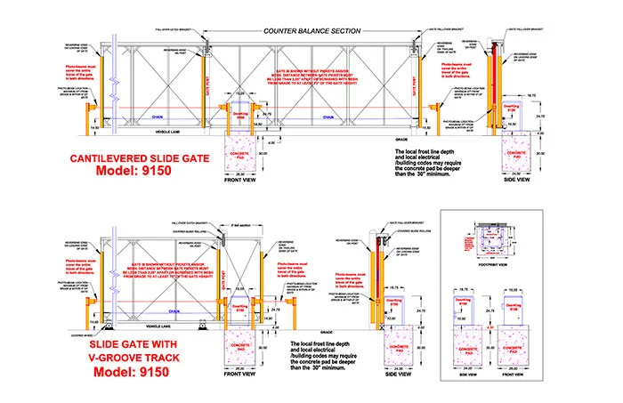 DKS Doorking Slide Gate Model 9150 with 6ft Loops