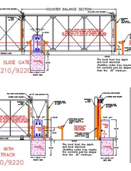 DKS Doorking Slide Gate Model 9210-9220 with 6ft Loops