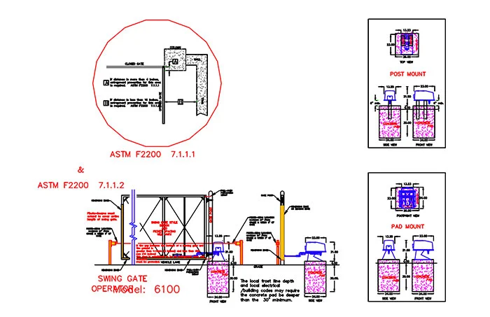 DKS Doorking Swing Gate Model 6100 with 4ft Loops