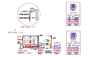 DKS Doorking Swing Gate Model 6300 with 4ft Loops DWG