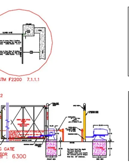 DKS Doorking Swing Gate Model 6300 with 4ft Loops DWG