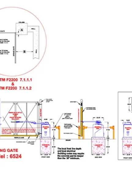 DKS Doorking Swing Gate Model 6524 with 4ft loops