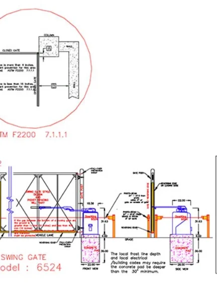 DKS Doorking Swing Gate Model 6524 with 6ft loops