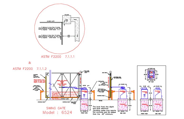 DKS Doorking Swing Gate Model 6524 with 6ft loops