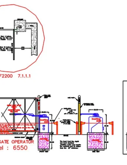 DKS Doorking Swing Gate Model 6550 with 6ft loops DWG