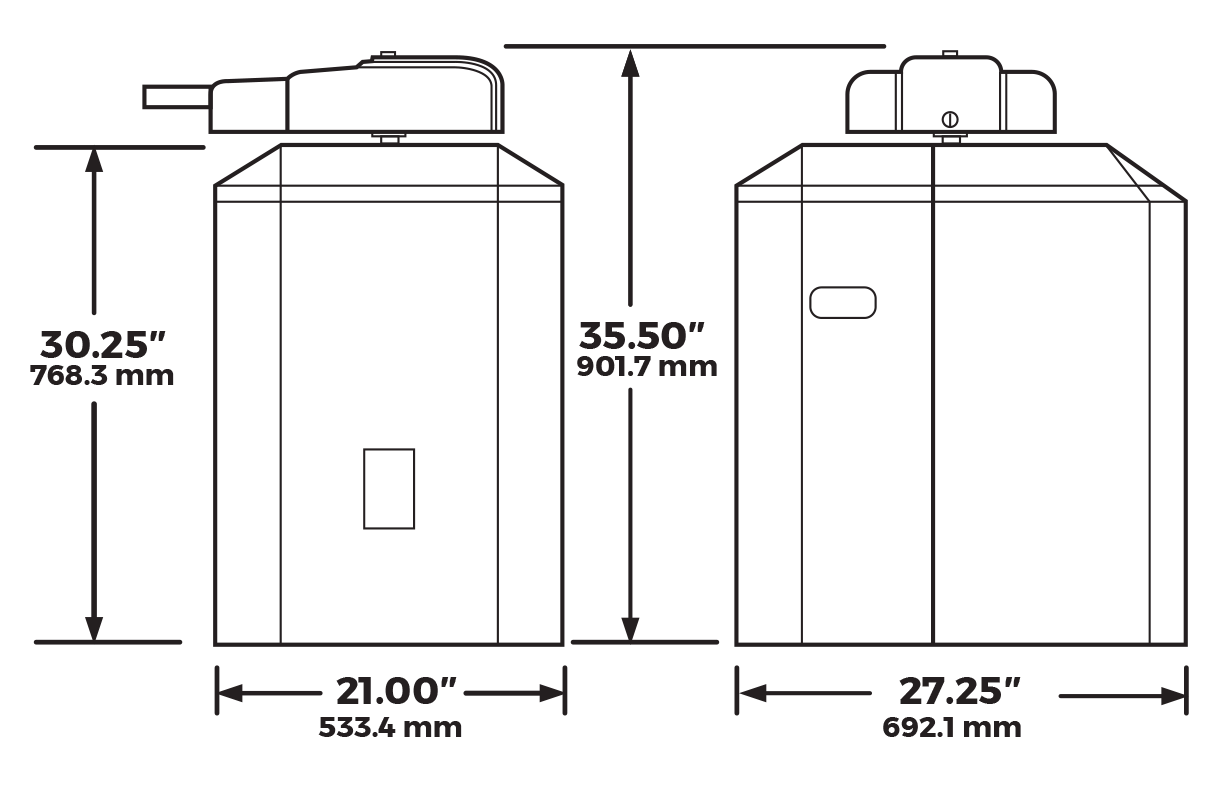 Technical illustration of DKS 6550 swing gate with dimensions