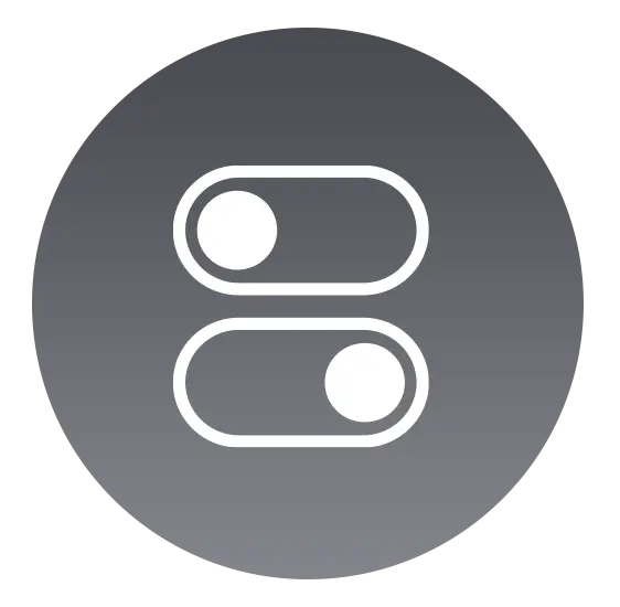 Circular smart gate control symbol for DKS mobile app features