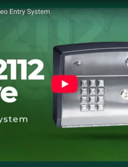 Embedded video featuring the DKS 2112 eVolve Video Entry System with a green background, DKS logo, and product image.