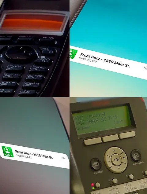 Guests Ring Four Phones - Incoming call for entry