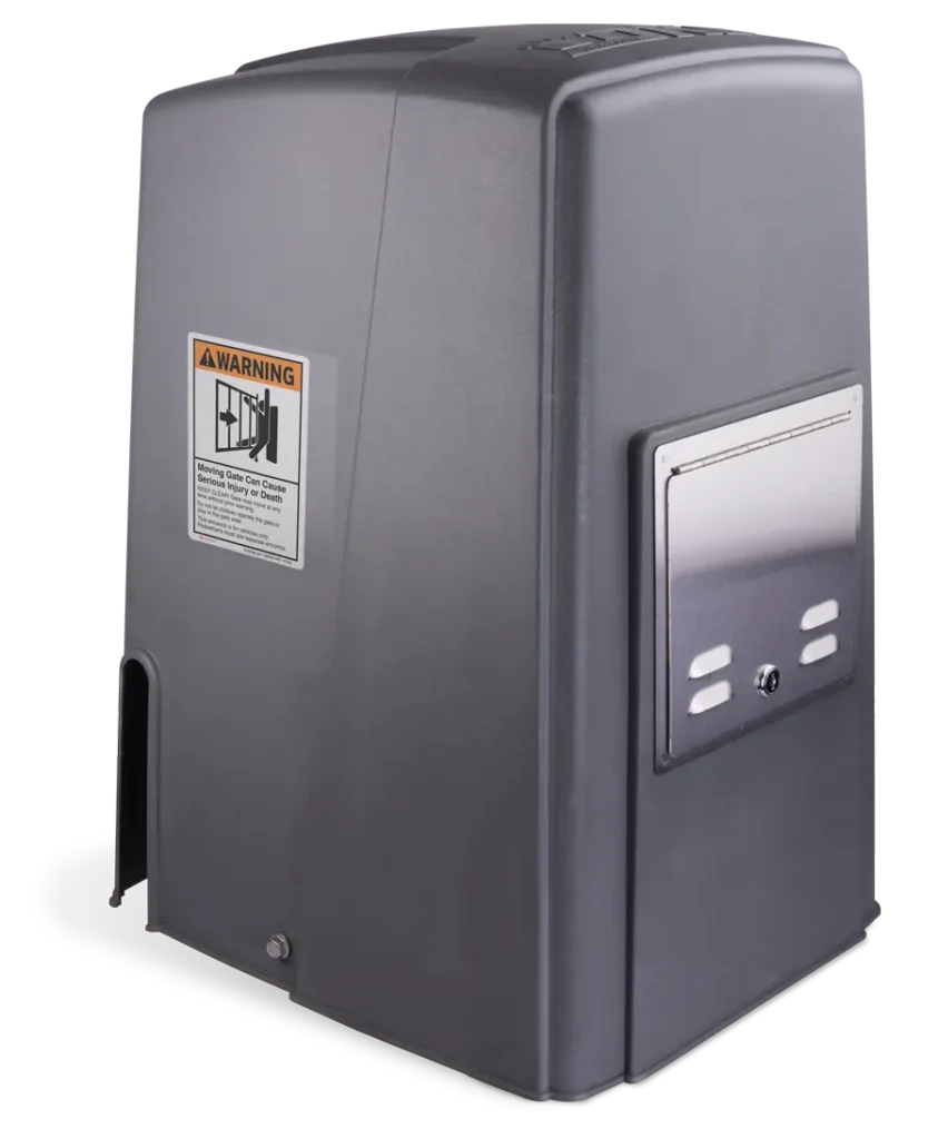 DKS eVolve 2170 slide gate operator with polycarbonate housing for residential and commercial gate automation