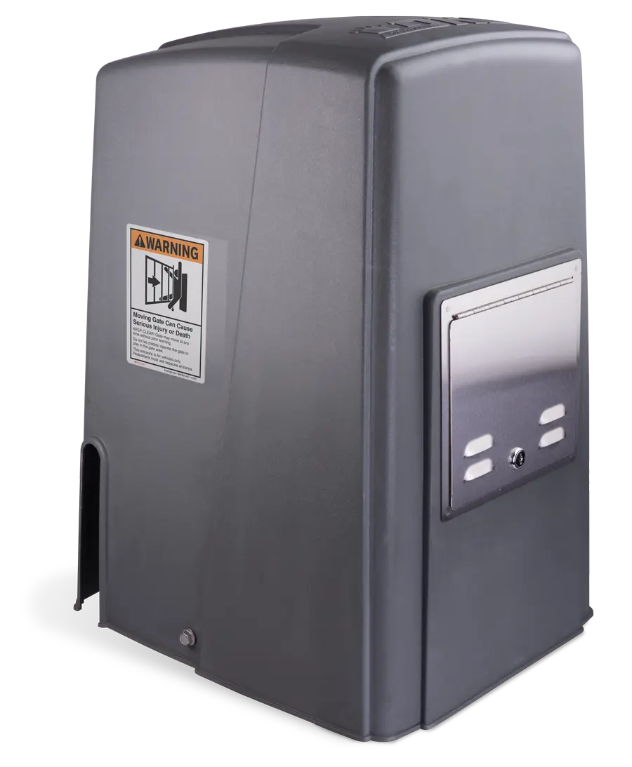 DKS eVolve 2170 slide gate operator with polycarbonate housing for residential and commercial gate automation