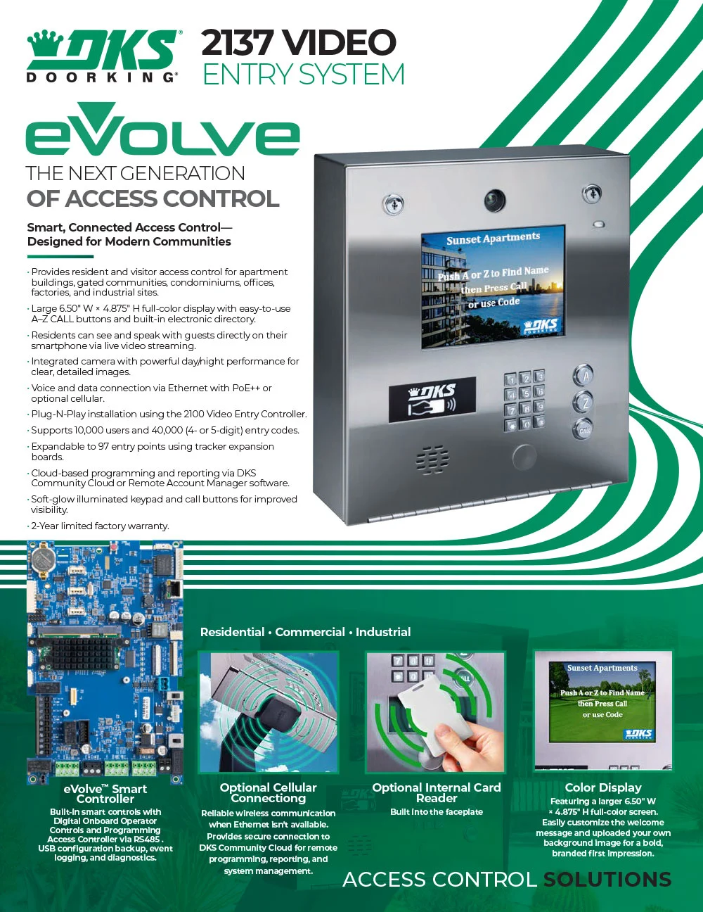 DKS 2137 eVolve video entry system product cutsheet thumbnail