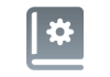 Accessory Manuals icon accessory Accessory Manuals icon with a gear symbol on a book cover