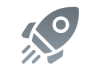 Quick Start Guides icons accessory Quick Start Guides icon featuring a grey rocket blasting off